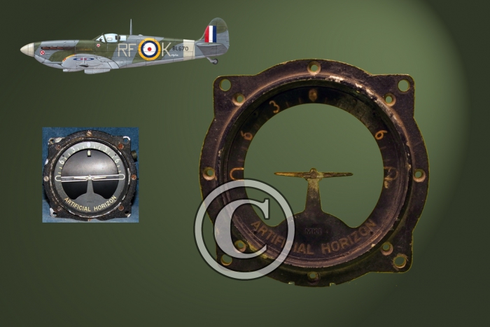 Cadran horizon artificiel avion Spitfire - Seconde guerre mondiale