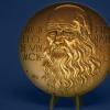 Médaille en bronze Léonard de Vinci (diamètre 9 cm)